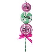 Santa's Cookie Bakery Triple Lollipop W/ Pink Bow - No Box 104b