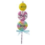Santa's Cookie Bakery Triple Lollipop W/ Blue Bow - No Box