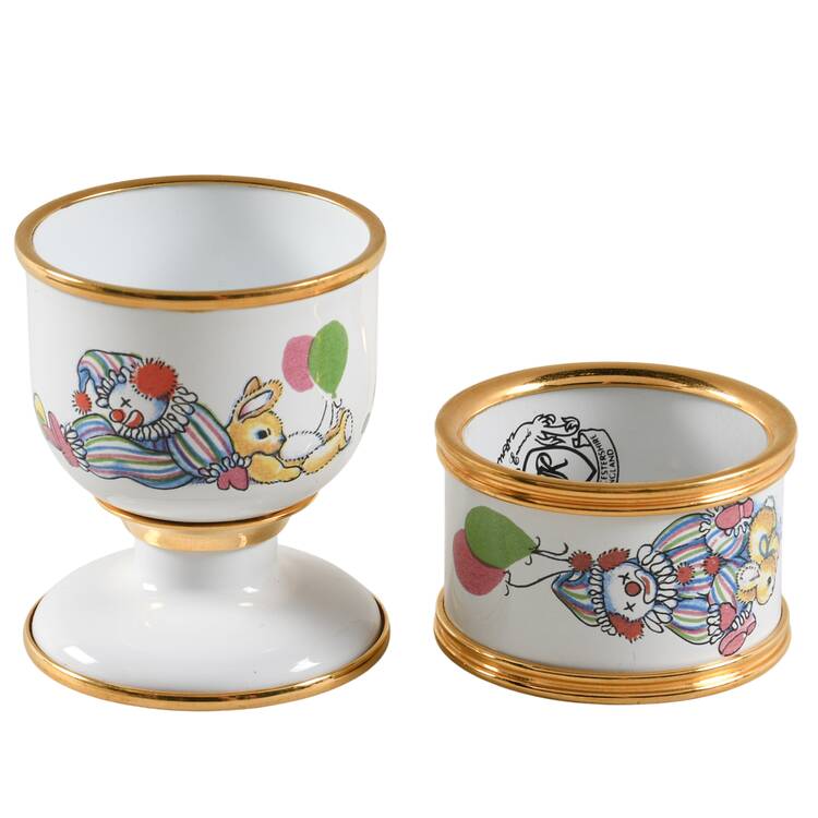 Kingsley Giftware Clowns-Napkin Ring And Egg Cup - Boxed