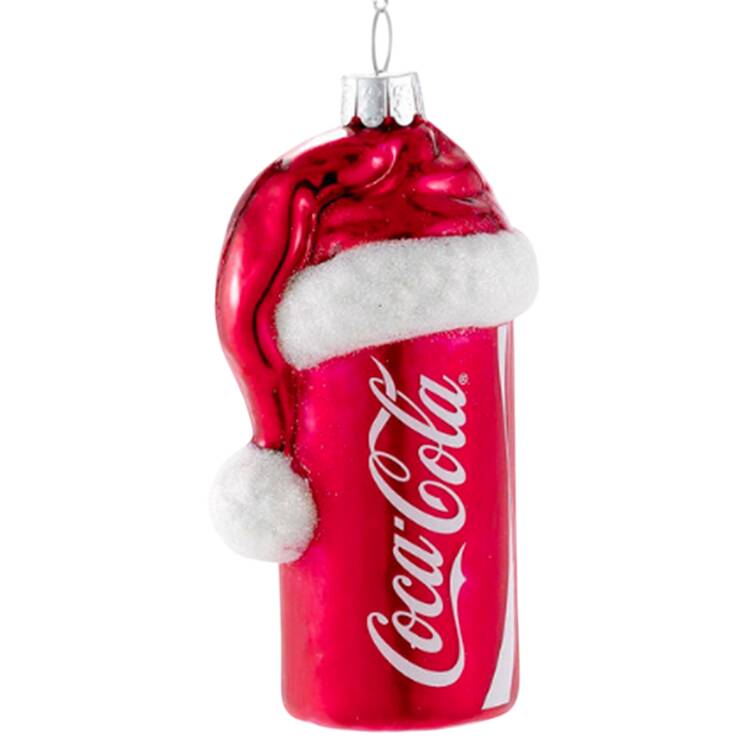 Coca Cola Glass Can-With Santa Hat - Boxed