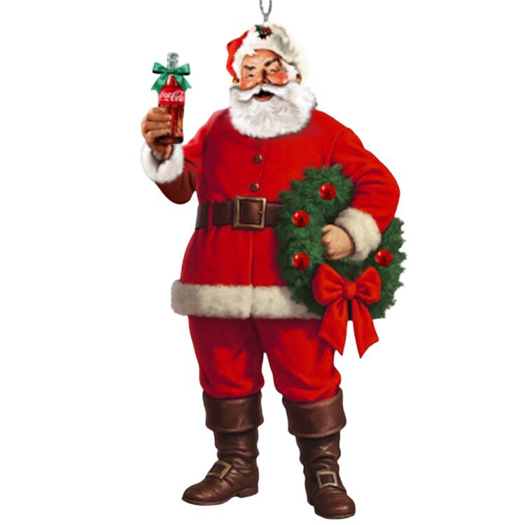 Coca Cola Santa Holding Wreath - Boxed