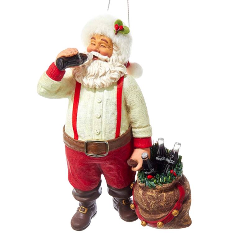 Coca Cola Santa-Drinking A Coca Cola - With Box