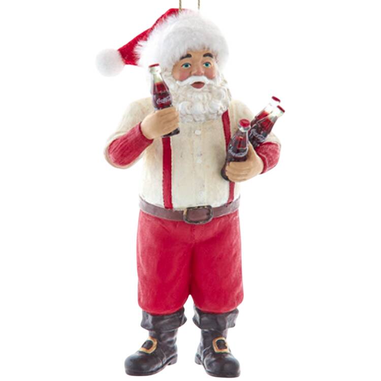 Coca Cola Santa Holding Bottles - Boxed