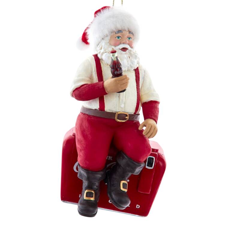Coca Cola Santa On Cooler W/Bottle - Boxed