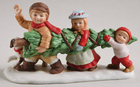 Colonial Village Vanderspeck Kids Carrying Christmas Tree - With Box Bx371