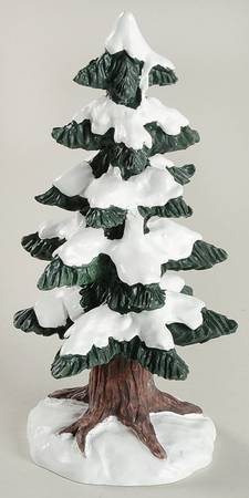 Colonial Village Tree With Snow-Small - No Box