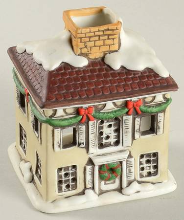 Colonial Village Christmas House-Brown Roof Votive - With Box
