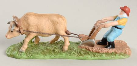 Colonial Village George Blarney-Ox Plow - With Box Bx330