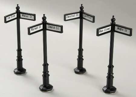 Colonial Village Street Signs-Set Of 4 - Boxed