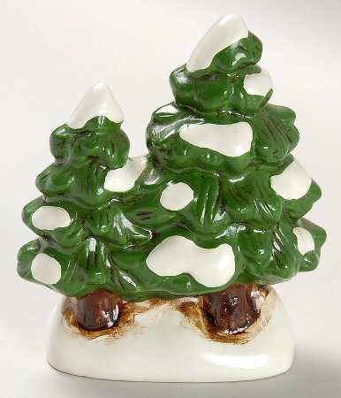 Colonial Village Double Pine Tree-Ceramic - No Box