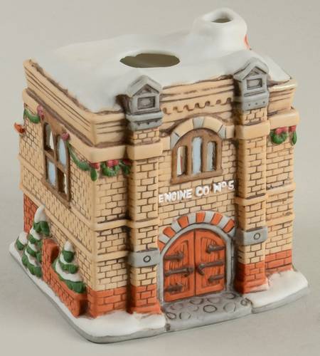 Colonial Village Fire House Votive Candle Holder - With Box Bx344