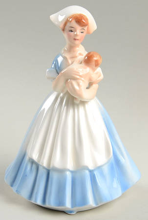 Lefton Figurines Nurse Holding Baby - With Box Bx381