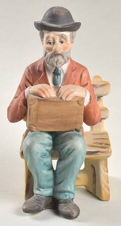 Lefton Figurines Old Man On Bench - No Box