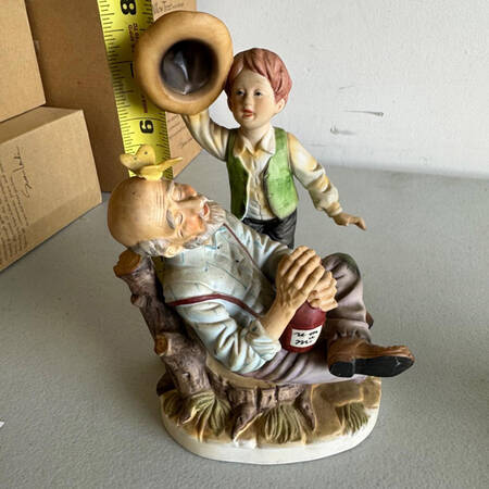 Lefton Figurines Grandpa With Boy - No Box