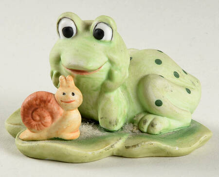 Lefton Figurines Frog With Snail - No Box