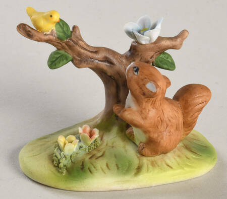 Lefton Figurines Squirrel Looking At Bird - No Box