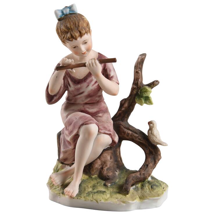 Lefton Figurines Girl Playing Flute - No Box