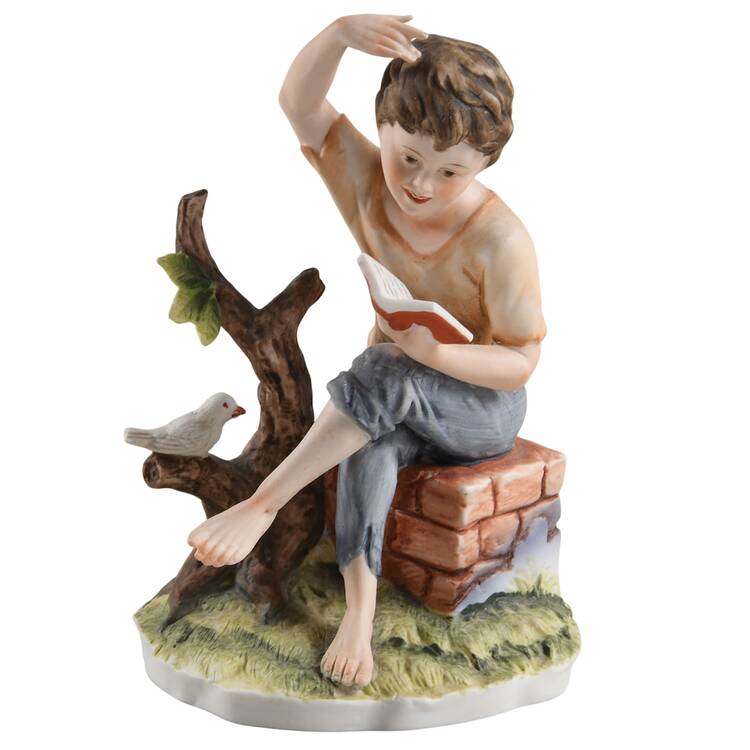 Lefton Figurines Boy Reading Book - No Box