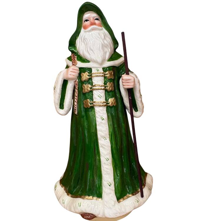 Lefton Figurines Irish Green Santa-Musical Figurine - No Box