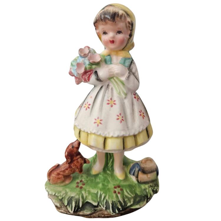 Lefton Figurines Flower Girl - No Box