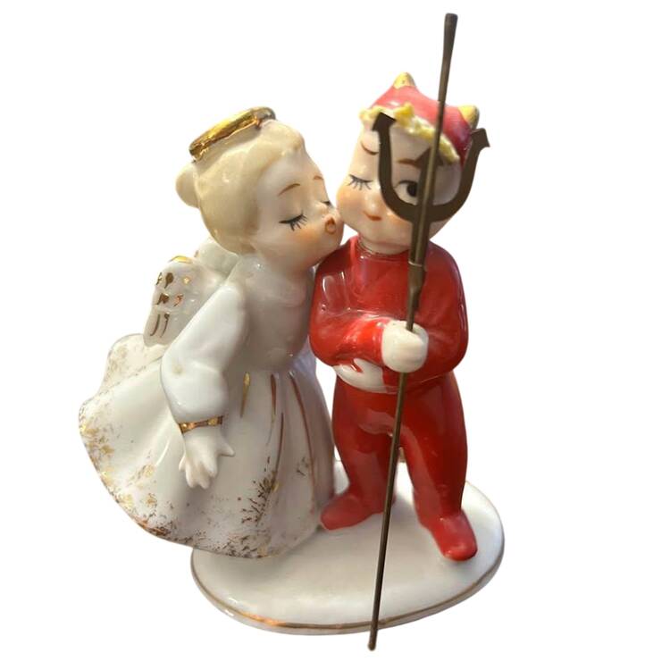 Lefton Figurines Devil And Angel - No Box