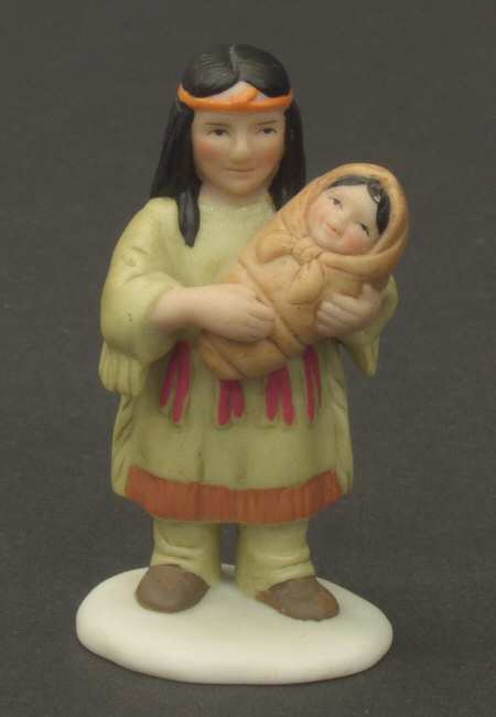 Lefton Figurines Native American Mother&Baby - Boxed