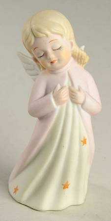 Lefton Figurines Angel With Gold Stars - No Box