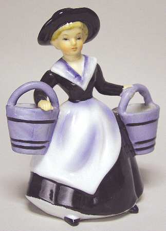 Lefton Figurines Girl With Milk Buckets - No Box