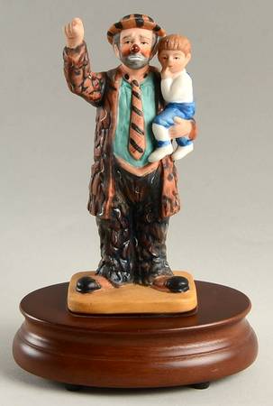 Lefton Figurines Clown Holding Boy - No Box