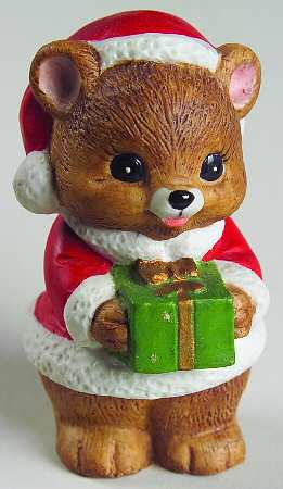 Lefton Figurines Teddy Bear W/ Gift - Boxed