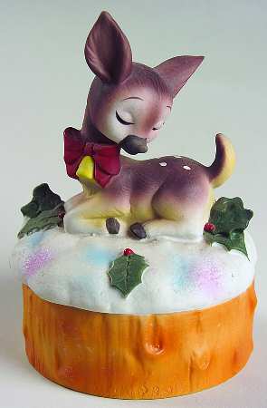 Lefton Figurines Reindeer-Covered Box - Boxed