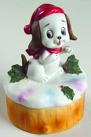 Lefton Figurines Puppy-Covered Box - Boxed