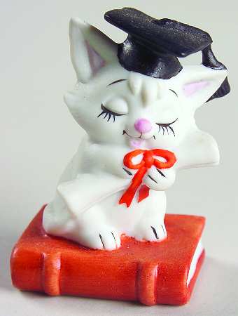 Lefton Figurines Graduate-Kitten - Boxed