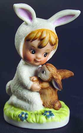 Lefton Figurines Boy W/ Bunny - Boxed