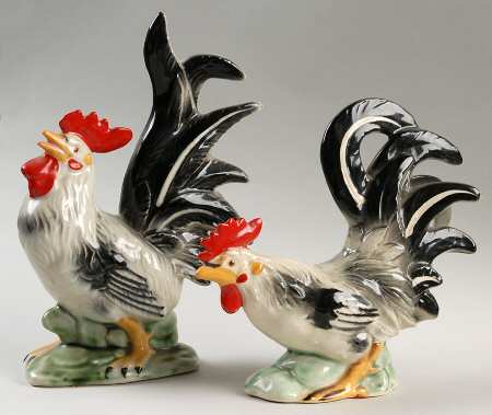 Lefton Figurines Rooster-Pair - No Box