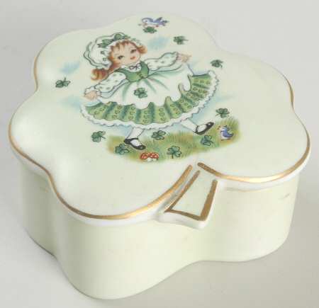 Lefton Figurines St. Patrick's Box W/ Lid - No Box