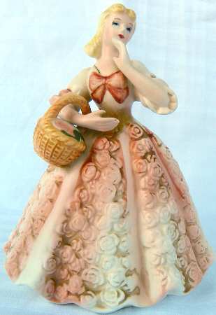Lefton Figurines Lady With Basket - Boxed