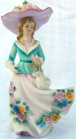 Lefton Figurines Lady With Purse - With Box Bx338