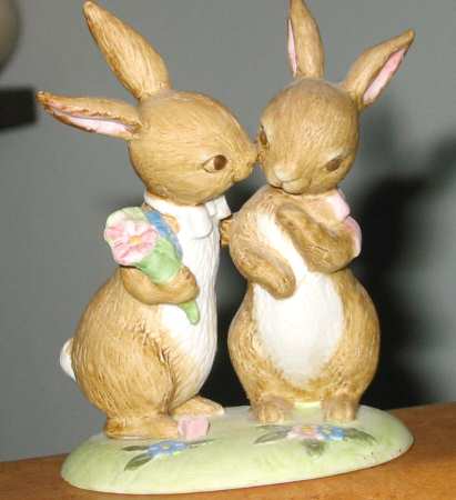 Lefton Figurines Rabbit-Couple - Boxed