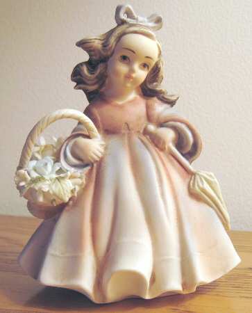 Lefton Figurines Girl With Basket - With Box Bx365