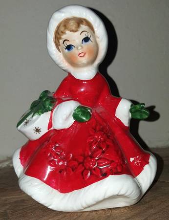 Lefton Figurines Christmas Girl - No Box