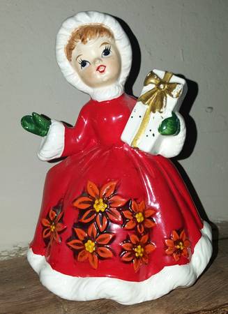 Lefton Figurines Christmas Girl-Planter - No Box