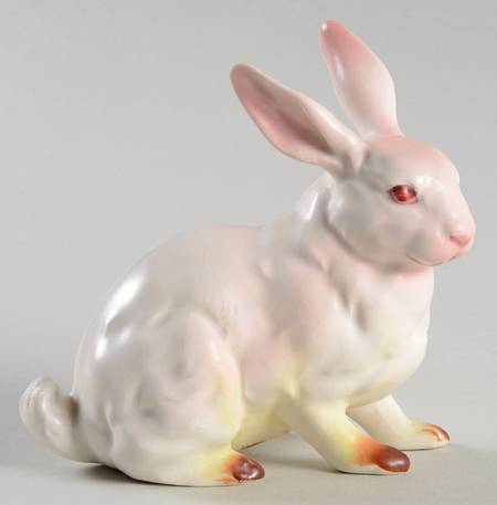 Lefton Figurines Rabbit-Sitting-White - No Box