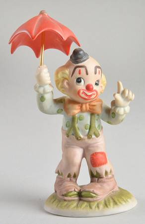 Lefton Figurines Clown With Umbrella - Boxed