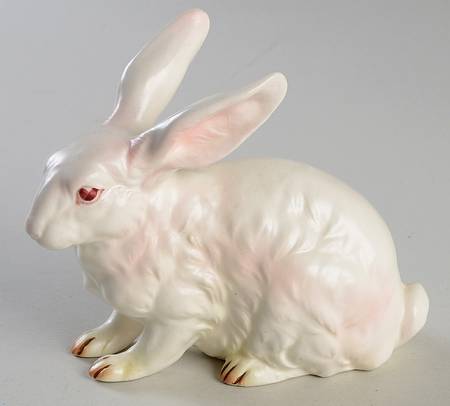 Lefton Figurines Rabbit-Sitting-White - No Box