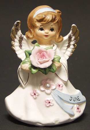 Birthstone Angel of the Month June-Pearl - No Box