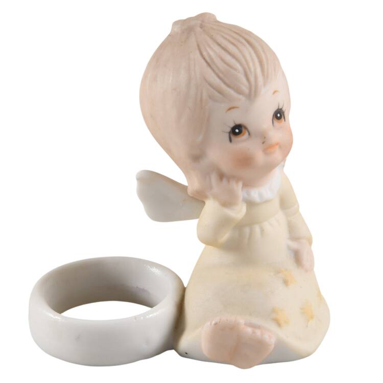 Christopher Collection Figurines and Giftware Angel Yellow Dress - Candle Hugger - No Box