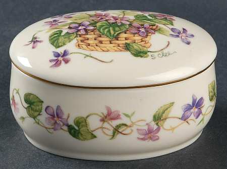 Lenox Music Boxes Violet-Oval Music Box - Boxed