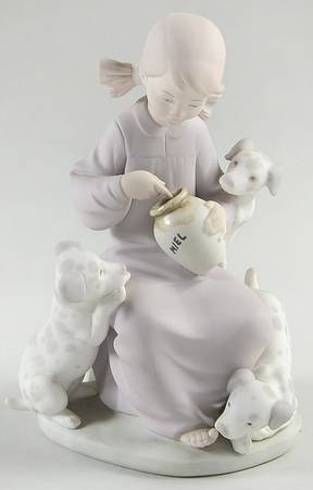 Children with Animals Honey Lickers-Girl With Dalmation Puppie - No Box