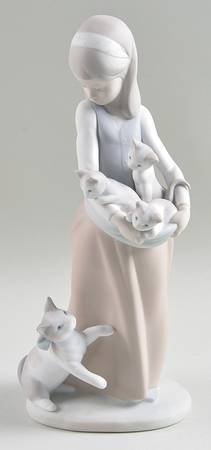 Children with Animals Girl With Cats - No Box
